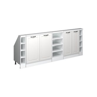 Vicco Armario De Cocina Para Techo Inclinado R-line, Casa De Campo Blanca/blanca, 210 Cm Lote De 5, Vicco