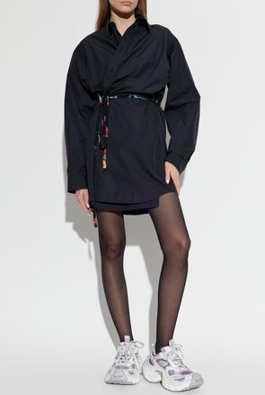 Balenciaga Dress With A Waist Belt, Womens, Navy Blue