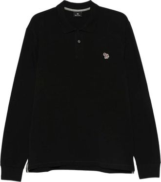 Paul Smith Tops, Heren, Zwart, M, Polo Shirt met Lange Mouwen