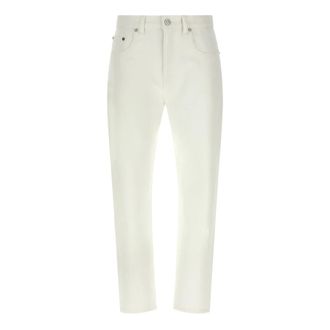 Victoria Beckham High-Rise Slim Jeans - Dames - Cropped Jeans - Wit - W24 - Katoen - Jeans