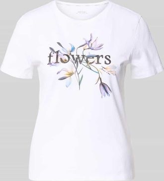 Marc Cain T-Shirt mit Strasssteinbesatz in Weiss, Gr&ouml;&szlig;e 34