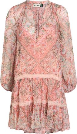 Rixo Rixo Miyah Patterned Georgette Mini Dress - Multicoloured - 16 (UK 16 / XL)