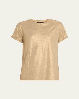 Kobi Halperin Meegan Crewneck Shimmer Knit Tee