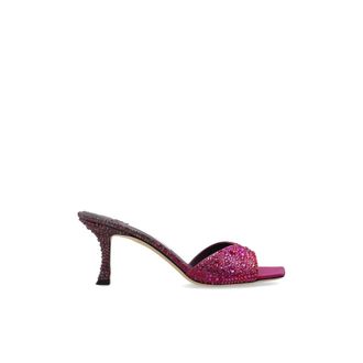 Jimmy Choo London Skye 70 Mules - Dames - Muiltjes - Paars - 37 EU - Leer - Schoenen