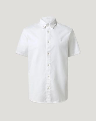 Belstaff Short Sleeve Street Shirt Mens Compact Cotton Oxford White Size 2XL