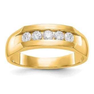 Diamond2Deal 14k Gold Lab Grown Diamond Wedding Band Ring 1/2Ct Clarity- VS Color- D-E