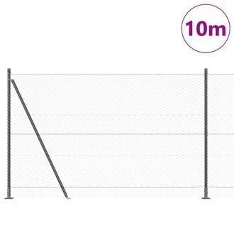 Berkfield Home Hexagon Fence Grey 1.4x10 m Steel