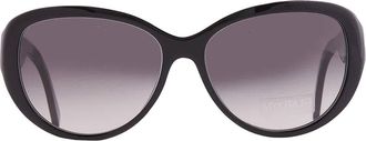 Mykita NO2 SUN-CATHERINE-BLACK Grey Gradient Oval Unisex Sunglasses NO2 SUN-CATHERINE 001 58