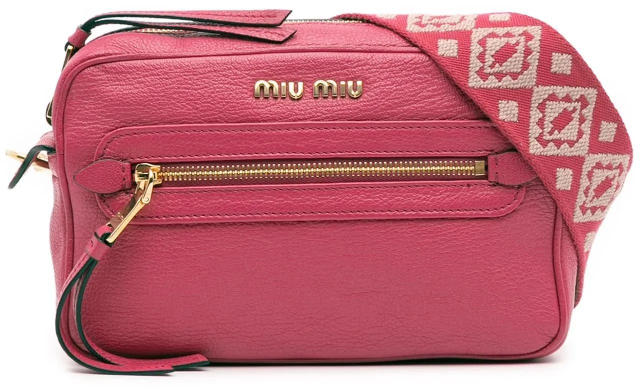 Miu Miu Hobo Bags Goatskin Madras Camera Bag unisize in