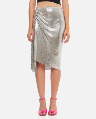 Paco Rabanne Draped Aluminum Midi Skirt