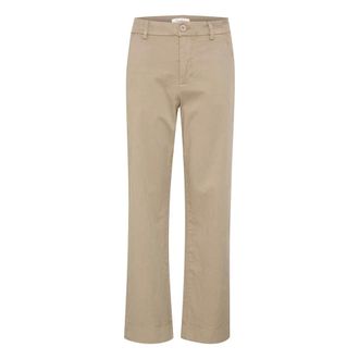 Part Two Desert Taupe Cotton Blend Trousers - female - Part Two - Wide Trousers - Beige - 3XL - Trousers
