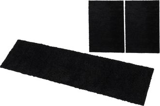 Bruno Banani Bettumrandung »Shaggy Soft« Höhe 30 mm 3 Stk. tlg. gewebt, Uni-Farben, besonders weich, Bettvorleger, Läufer-Set