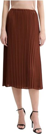 Silvian Heach Midiam Rok - Dames - Midirokken - Bruin - XS - Polyester - Rokken
