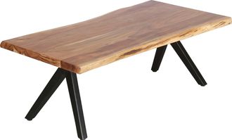 Byliving Couchtisch »Cheta« aus Massivholz Akazie 35mm, mit natürlicher Baumkante, Breite 115cm