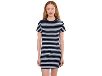 Madewell Mini T-Shirts Dress in Stripe Womens Dress Dark Navy 1 : LG (Womens 10-12), Cotton