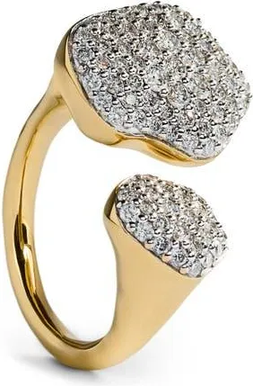 Monica Vinader Odyssey Pav&eacute; Lab Grown Diamond Open Ring in 18K Gold Vermeil/lab Diamond at Nordstrom, Size 7.5