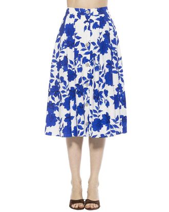 Alexia Admor Maya Linen-Blend Midi Skirt