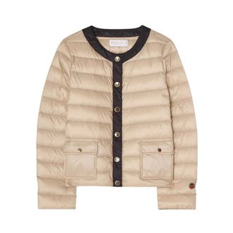 Busnel Ida Contrast Donsjack Licht - Dames - Jassen - Beige - Maat: 2XL Nylon