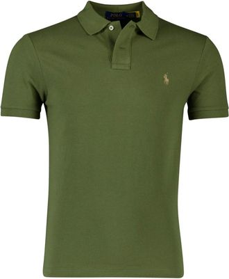 Polo Ralph Lauren Tops, Heren, Groen, M, Katoen, Groene poloshirt met korte mouwen