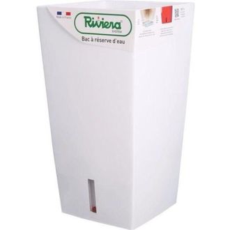 Riviera & Bar Riviera - Maceta Cuadrada Eva New De Pl&aacute;stico - 28 X 28 X H 52 Cm - 31 L - Blanco