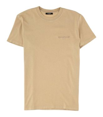 Balmain Beige Regular Logo T-Shirt