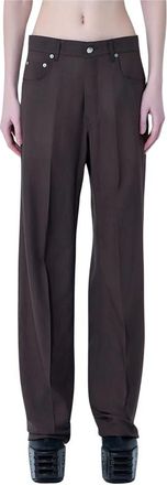Rick Owens Tailored Geth Pants - Dames - Wijde Broeken - Bruin - W27 - Wol - Broeken