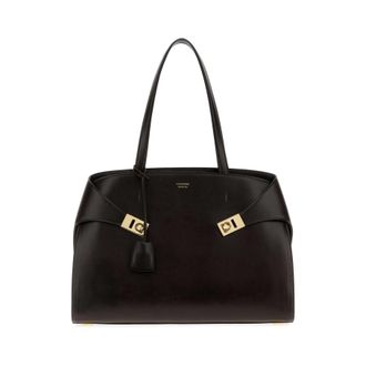 Ferragamo Dark Brown Hug Shopping Bag