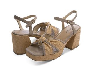 Vaneli Mina Womens Sandals Military Suede/Nat Raffia : 9.5 M (B), Leather/Rubber/Suede