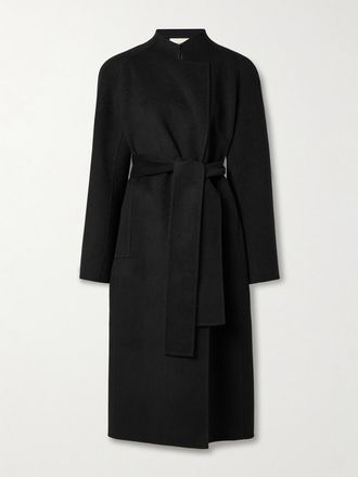 Khaite Cappotto In Lana Con Cintura Deena - Nero