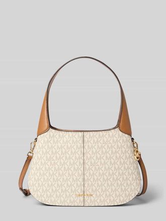 Michael Kors Shoulder Bag mit Allover-Logo-Print Modell Alice in Ecru, Gr&ouml;&szlig;e 1