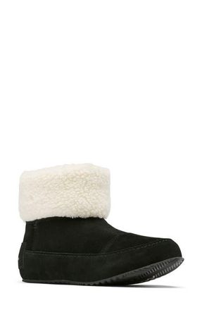 Sorel Go Stumptown Faux Fur Lined Bootie in Black/Natural at Nordstrom, Size 12