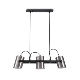 Paco Home Paco Home - L&aacute;mpara De Suspensi&oacute;n Sal&oacute;n Comedor Colgante Mesa Comedor Industrial Negro 3, L&aacute;mpara Colgante 3-flame