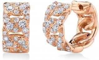 Allurez Diamond Link Huggie Earrings 14K Rose Gold (0.48ct)