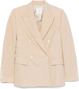 Eleventy Blazer in lino - Toni neutri