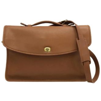 Coach Pre-owned Cross Body Bags, male, Brown, Size: ONE SIZE Pre-owned Metropolitan Calf Briefcase