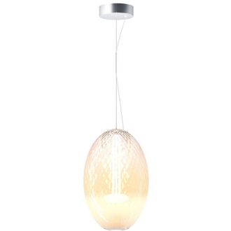 Maytoni Maytoni Bruma L&aacute;mpara De Techo Colgante Moderna Con Forma De Globo Ovalado, Regulable, Cromo, 2700 K, 2500 Lm, Pantalla Blanca