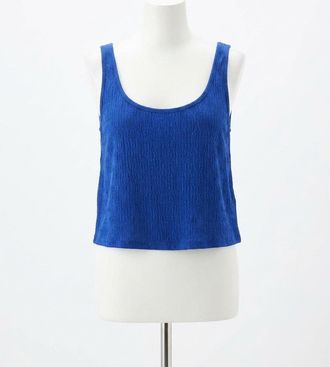 Z Supply Joanna Textured Knit Cropped Tank Top In Nautical Cobalt Blue
