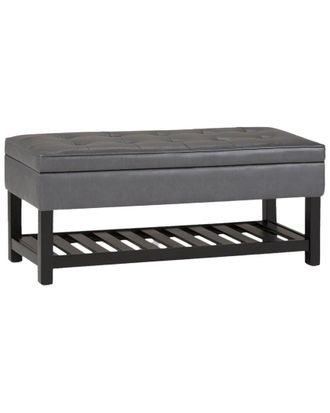Simpli Home Cosmopolitan 44In Transitional Rectangle Storage Ottoman Bench With Open Bottom