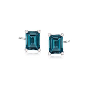 Ross-Simons London Blue Topaz Stud Earrings in Sterling Silver