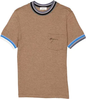 Ferragamo MenS Brown Short Sleeve Sweater, Size XL