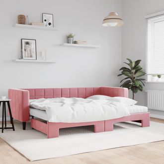 vidaXL Vidaxl - Sof&aacute; Cama Nido Con Colch&oacute;n Terciopelo Rosa 80x200 Cm