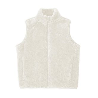 Generic Womens Fluffy Jacket Coat Fuzzy Tops Womens Large Autumn/Winter Casual Loose Sleeveless Standing Collar Warm Coral Velvet Vest Coat Plush Outwear for 