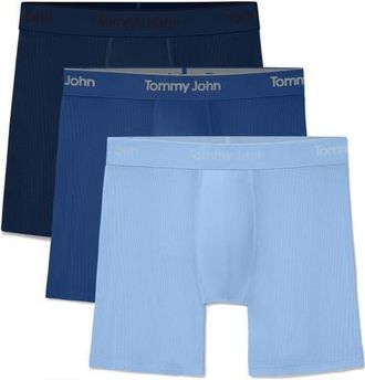 Tommy John 3-Pack Second Skin Luxe Rib Boxer Briefs in Dress Blue/blu Qurtz/dutch Can at Nordstrom, Size X-Large