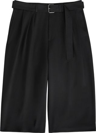 Dries Van Noten Preaches Belted Wool-blend Shorts - Black - 52 (W36 / XL)