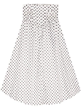 Ganni polka dot-print maxi skirt - women - Fabric - 42 - White