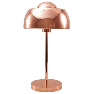 Beliani L&aacute;mpara De Mesa De Metal Cobrizo 44 Cm Pantalla Redonda Interruptor Cable Moderno Industrial Senette