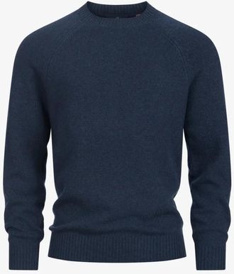 Kronstadt Larson Crew Neck Knit - Heren - Ronde hals truien - Blauw - 2XL - Wol - Truien & Vesten