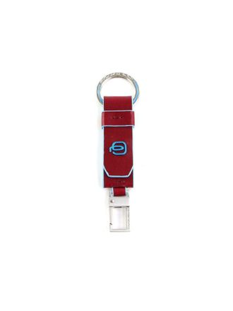 Piquadro Mens Keychain Red Leather Accessories - Keychains