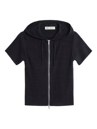 Our Legacy hooded zip-up top - women - Linen/Flax - 36 - Blue