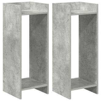vidaXL Soporte De Plantas 2 Pcs Gris Concreto 30 X 30 X 80 Cm Vidaxl